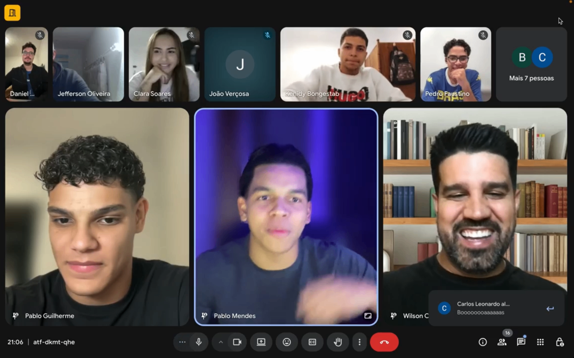 Mentoria ao vivo da EDA em chamada de grupo